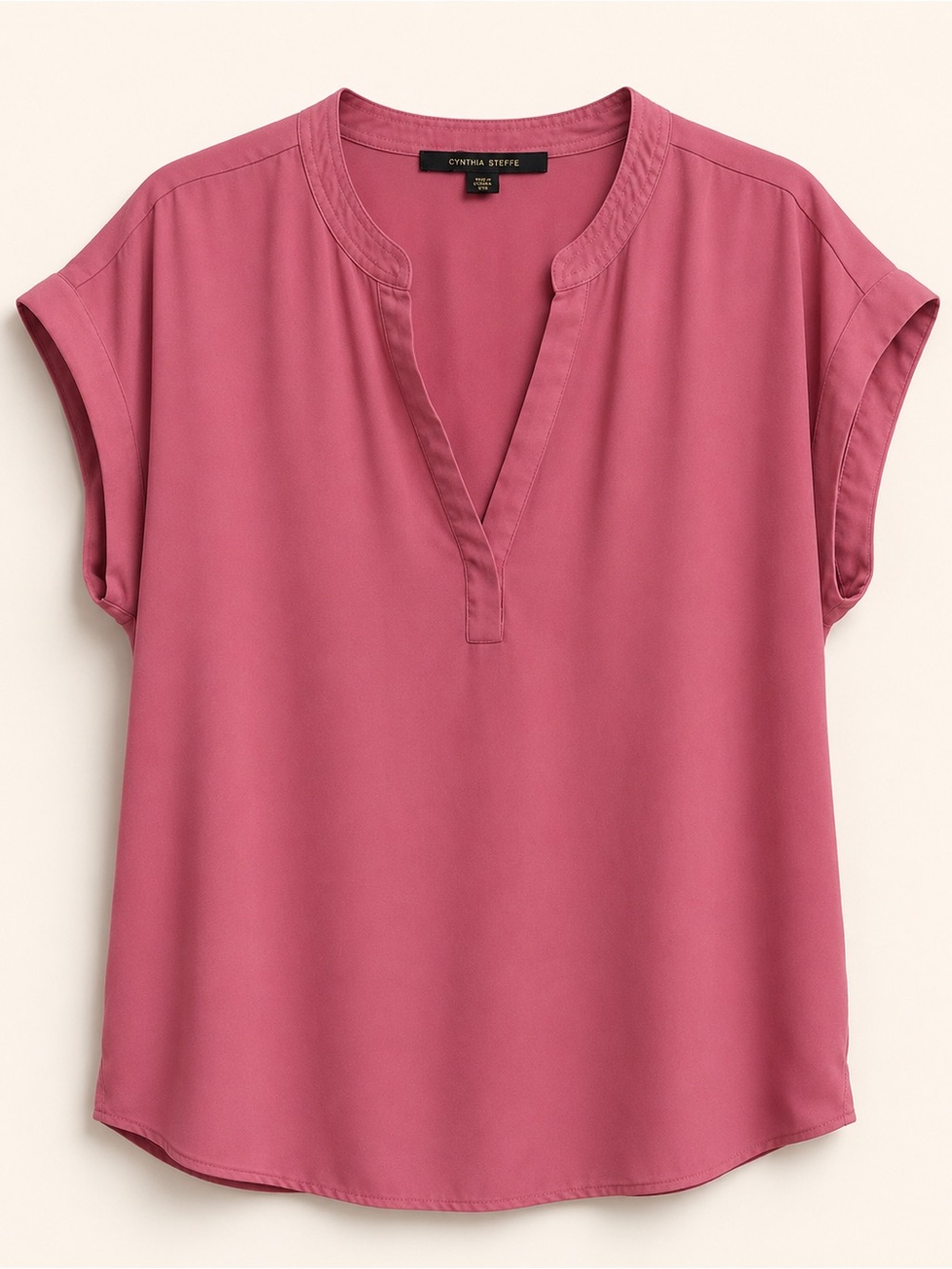 Cynthia Steffe Split Neck Dolman Sleeve Blouse Dusty Rose Size M
